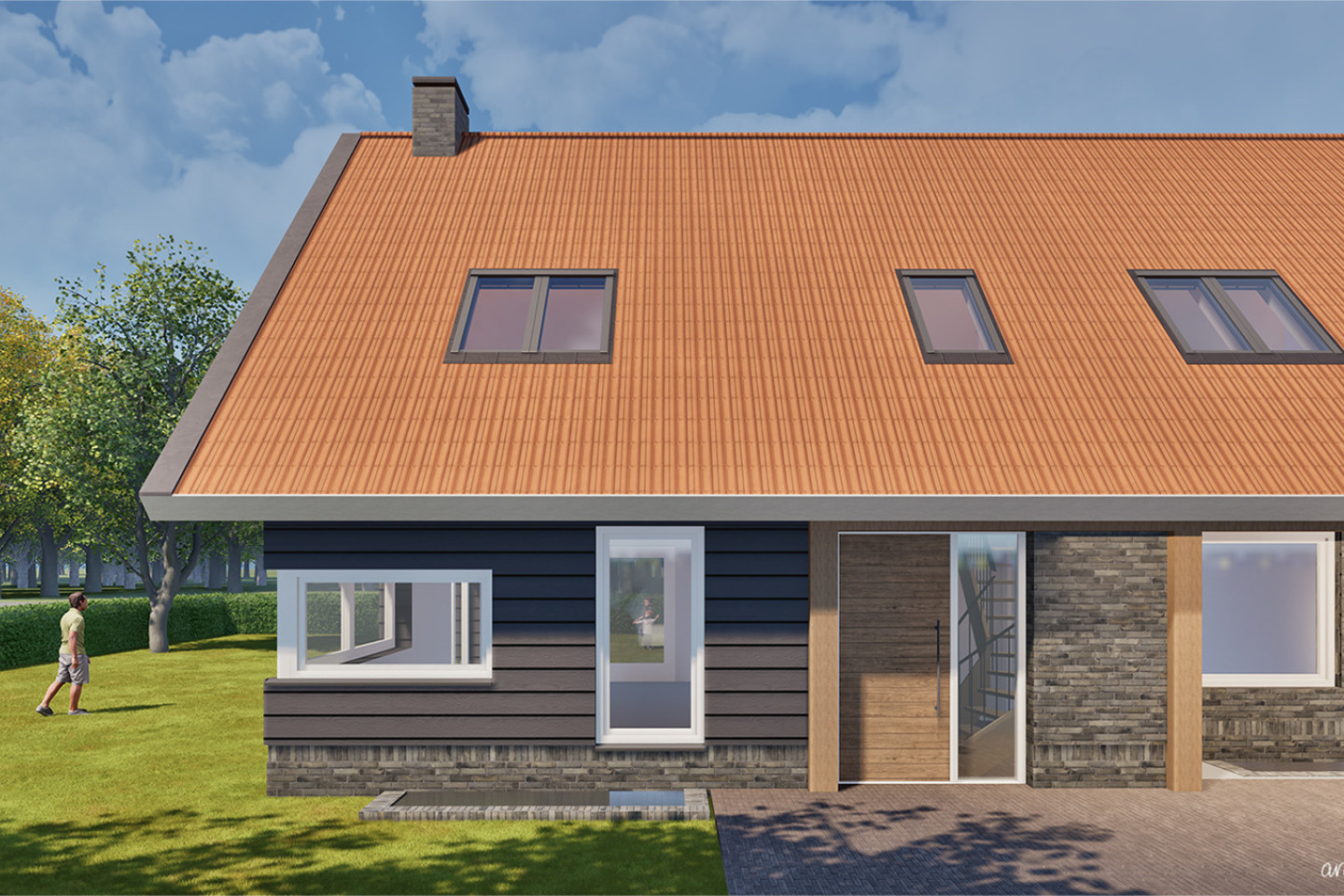 nieuwbouw schuurwoning, landelijk wonen, twee-onder-één- kap woning, schuurwoning