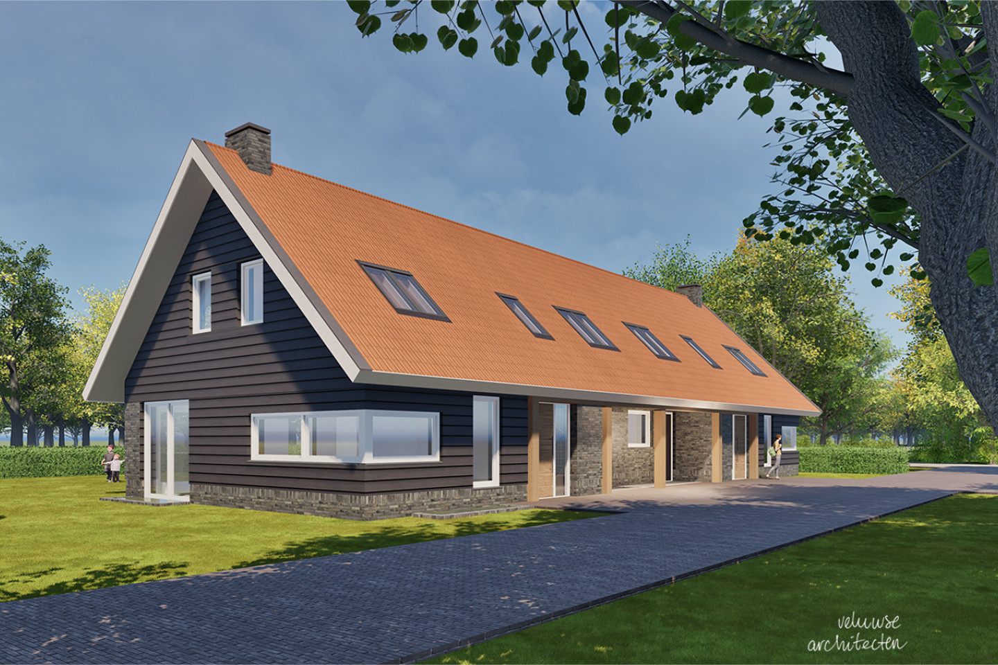 nieuwbouw schuurwoning, landelijk wonen, twee-onder-één- kap woning, schuurwoning
