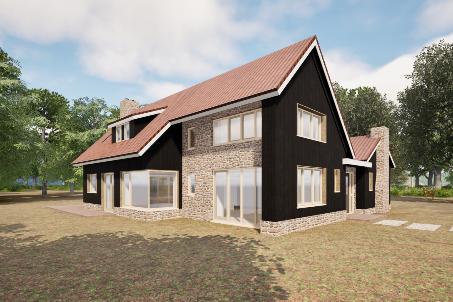 verbouw, verduurzamen vrijstaande woning, boswoning, ontwerp, verbouwing, renovatie